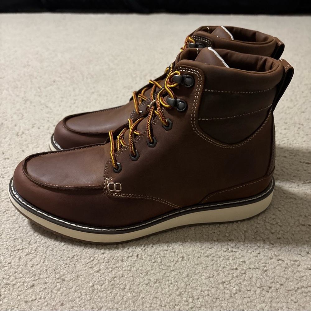 LL Bean Stonington Men's Size 10M Brown Leather Moccasin Toe Working Boot Shoes